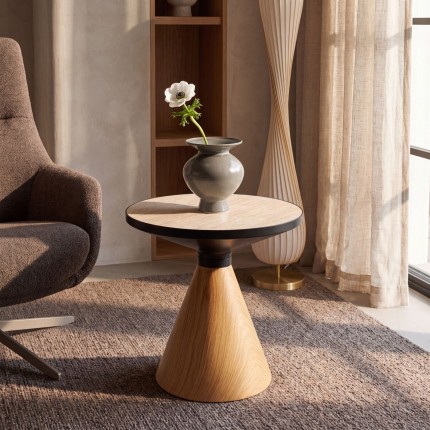 Side Table Cono Travertino Ø50cm oak Kare Design