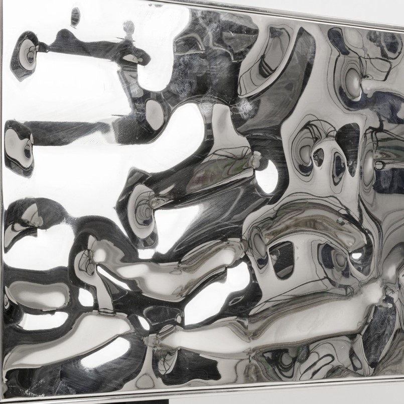 Textured chrome TV stand - Caldera - Kare Design