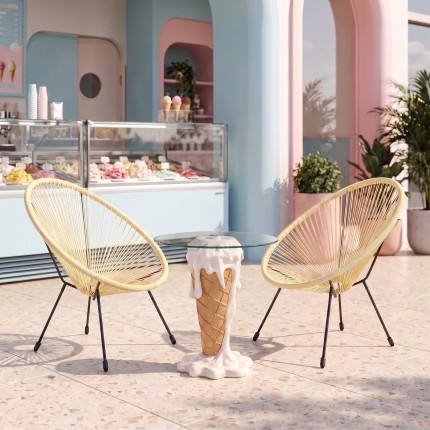 Outdoor Armchair Acapulco butter yellow Kare Design