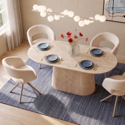 Draaistoel met armleuningen Gina beige Kare Design