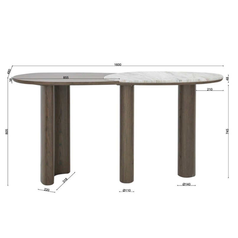 Console brune en marbre - Suri - Kare Design