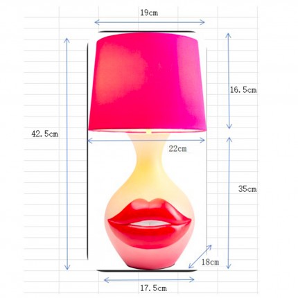 Lampe lèvres rouges 43cm Kare Design