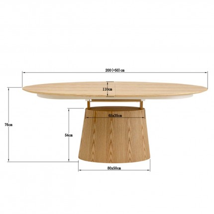 Extension Table Benvenuto oval oak Kare Design