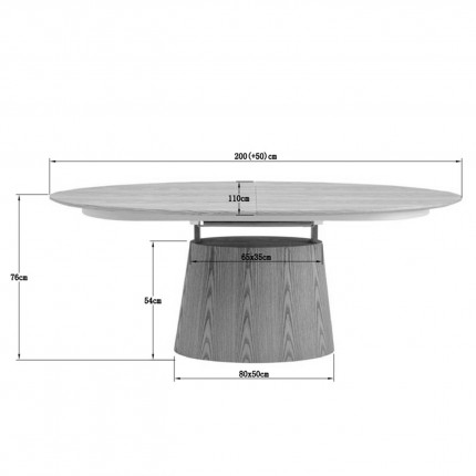 Table à rallonge Benvenuto ovale noyer Kare Design
