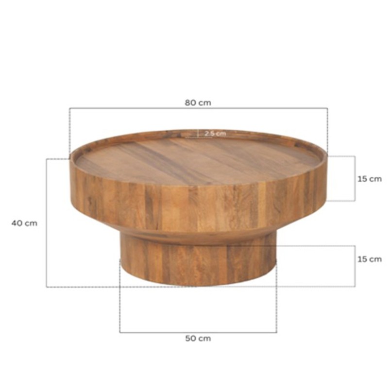 Table basse ronde en bois - Tessa - Kare Design