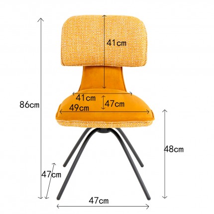 Draaistoel Helli oker Kare Design