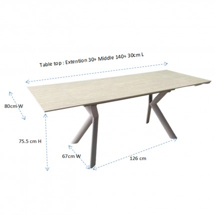 Extension Table Xenia 200x80cm white Kare Design