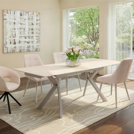 Uitschuifbare Eettafel Xenia 200x80cm wit Kare Design