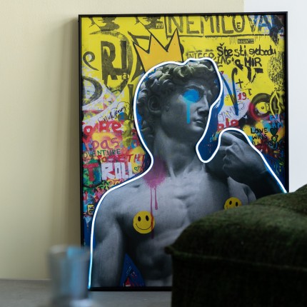 Schilderij LED David graffiti 60x80cm Kare Design