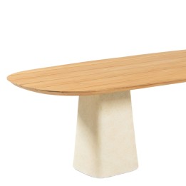Table de jardin en ciment et teck - Tiago - Gescova