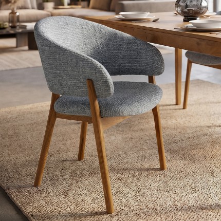 Chair with armrests August Melange blue Kare Design