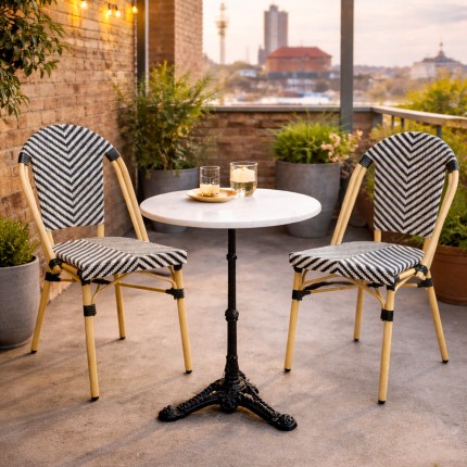 Eettafel Bistrot rond Ø60cm wit marmer Kare Design
