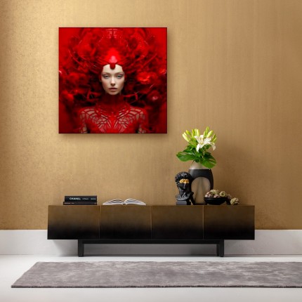 Glass Picture red muse 120x120cm Kare Design