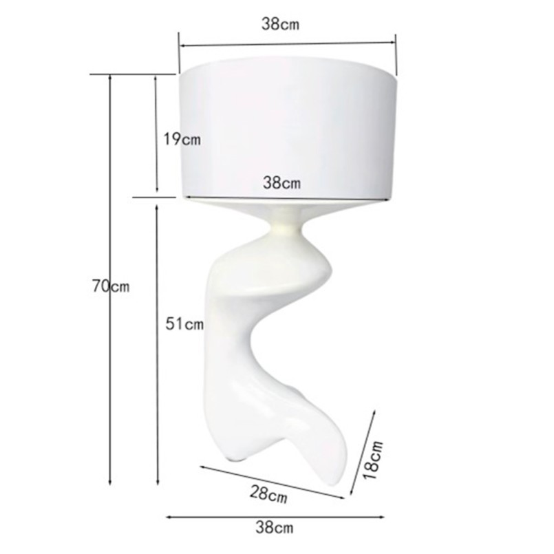 Taffellamp Erosia 68cm wit Kare Design