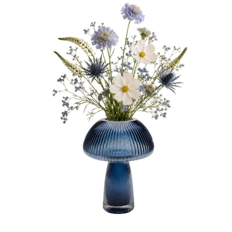 Vase champignon en verre bleu - Daphne - Kare Design