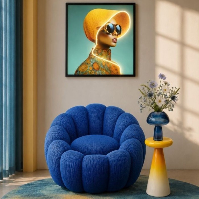 Vase champignon en verre bleu - Daphne - Kare Design