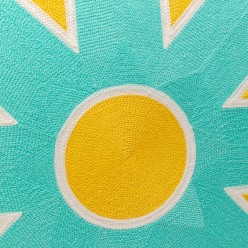 Kussen Icon zon geel en turkoois Kare Design