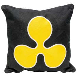 Cushion Icon flower black and yellow Kare Design