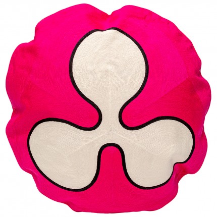 Coussin Icon fleur rose et blanc Kare Design