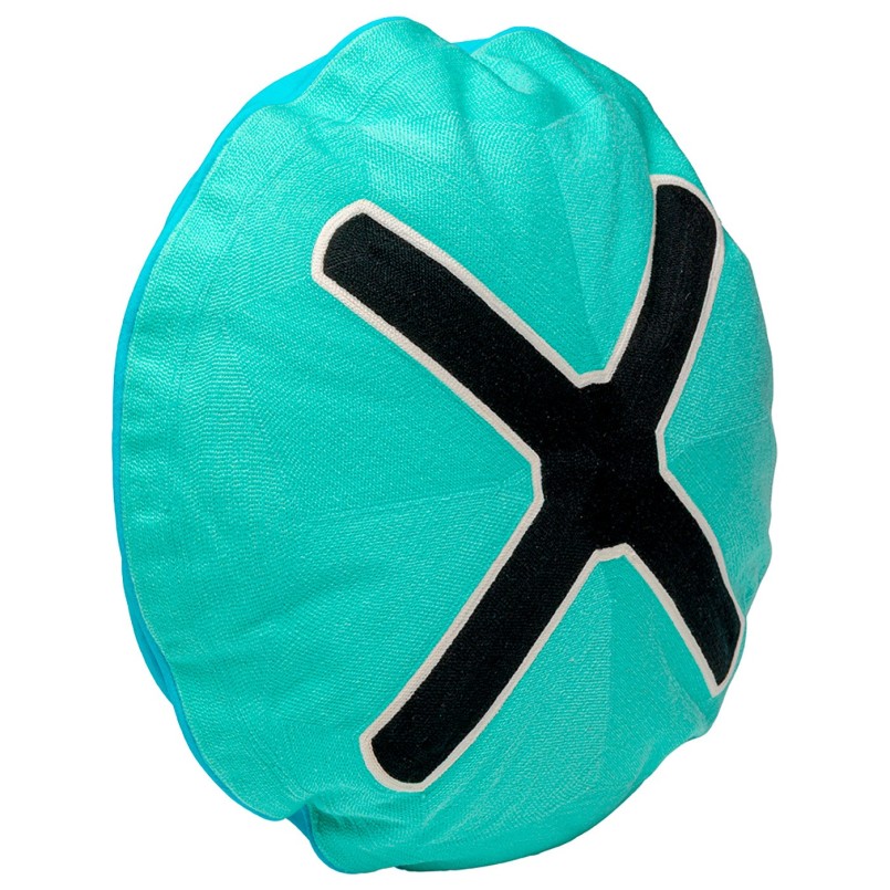 Coussin bleu turquoise croix noire - Icon - Kare Design