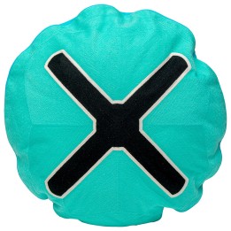 Cushion Icon cross turquoise and black Kare Design