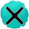 Kussen Icon kruis turkoois en zwart Kare Design