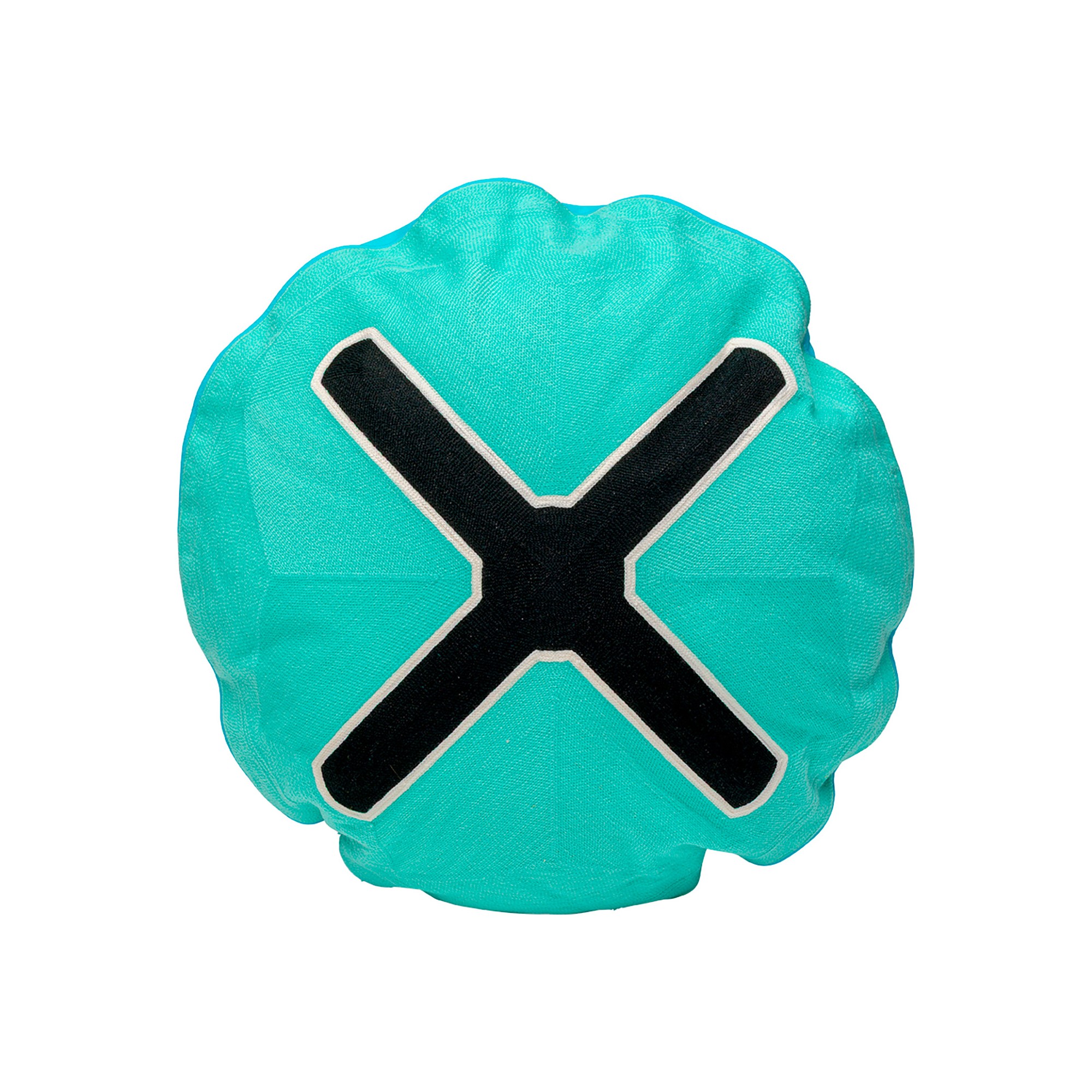 Coussin Icon croix turquoise et noir Kare Design