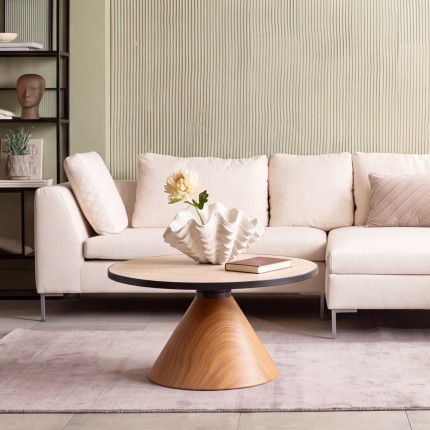 Salontafel Cono Travertino Ø70cm eik Kare Design