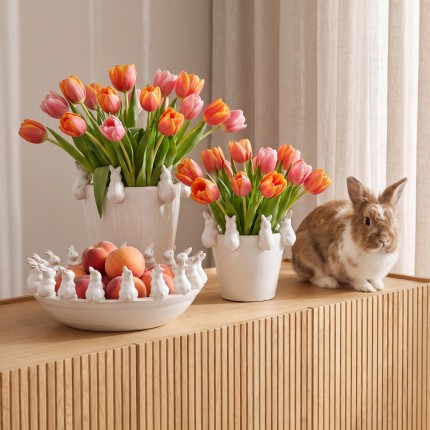 Vaas witte konijntjes 14cm Kare Design