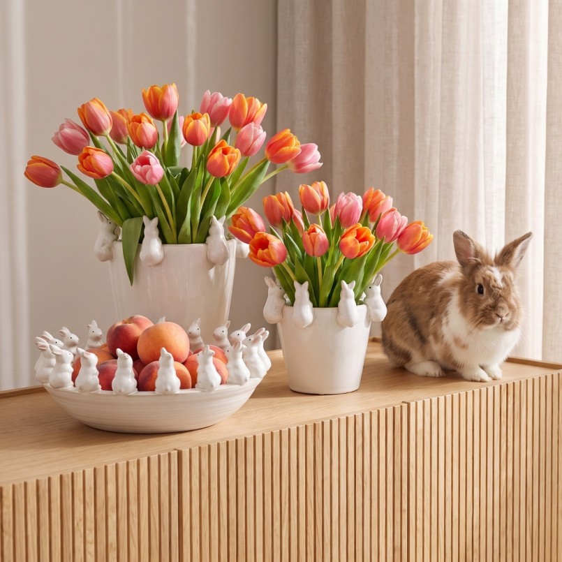Bowl white bunnies Ø40cm Kare Design