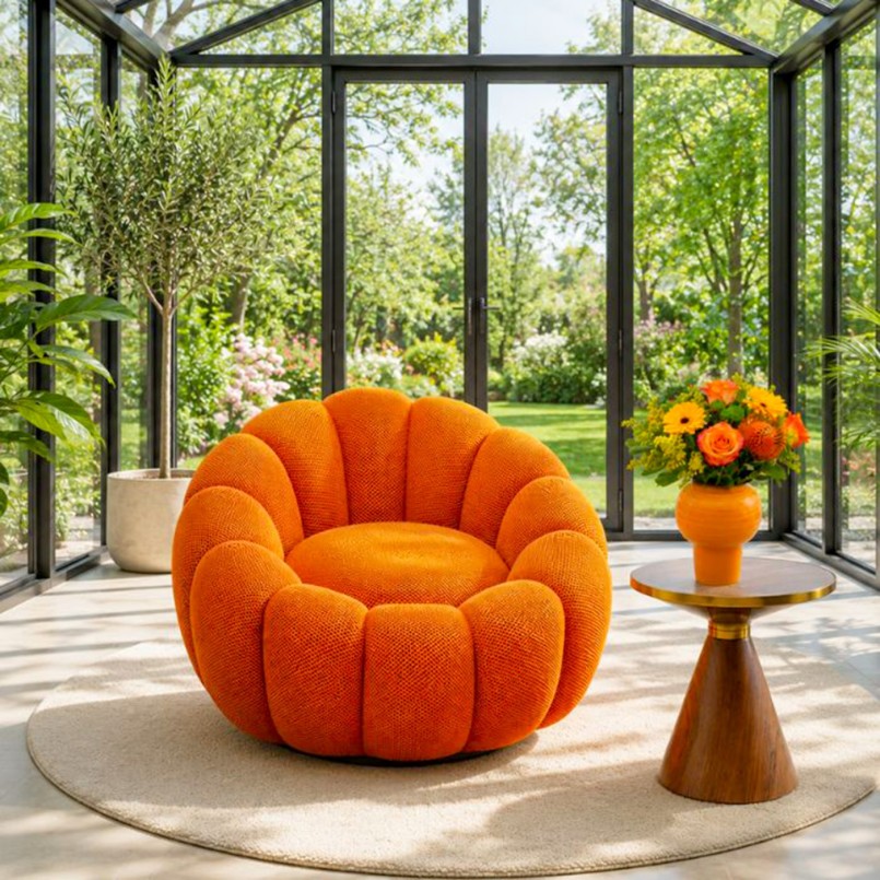 Fauteuil pivotant orange - Peppo Bloom - Kare Design