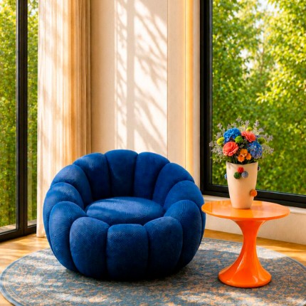 Fauteuil pivotant Peppo Bloom bleu Kare Design