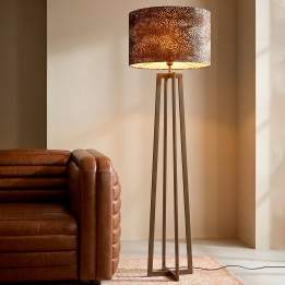 Lampadaire en acier noir et tissu gris foncé - Timon - Kare Design