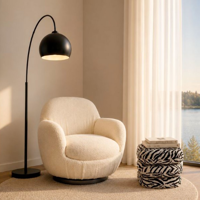 Staande lamp in mat zwart staal - Lounge - Kare Design