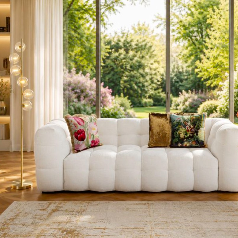Crème stoffen bank - Salamanca - Kare Design