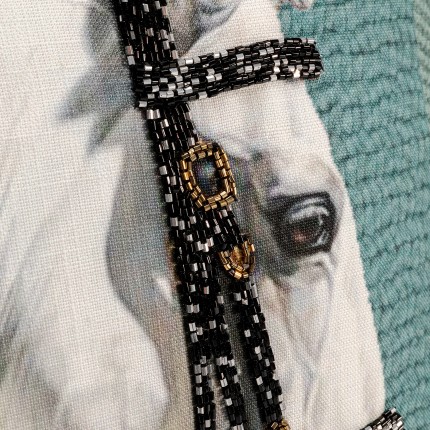 Cushion white horse head Kare Design