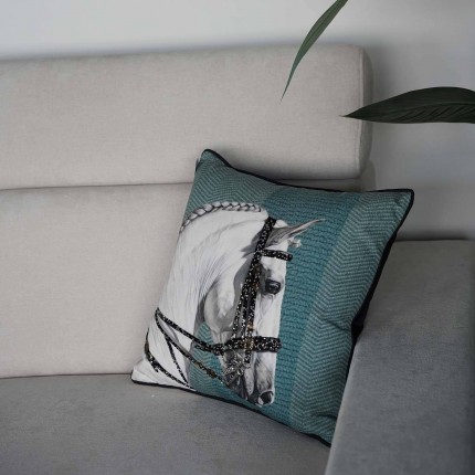 Cushion white horse head Kare Design