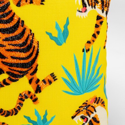 Kussen geel tijgers Kare Design