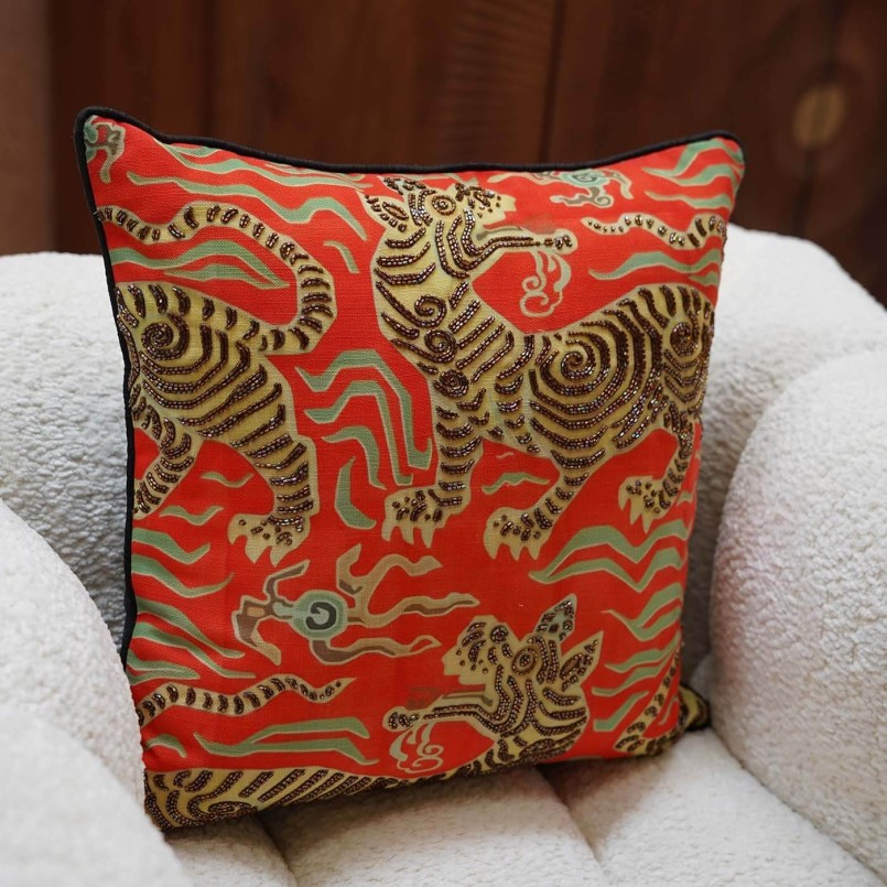 Kussen oranje tijgers Kare Design