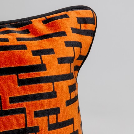 Cushion Suono orange and black Kare Design