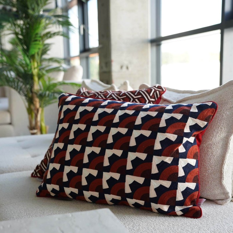 Coussin rouge à motifs - Alba - Kare Design
