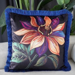 Cushion Fringe Jungle flower orange Kare Design