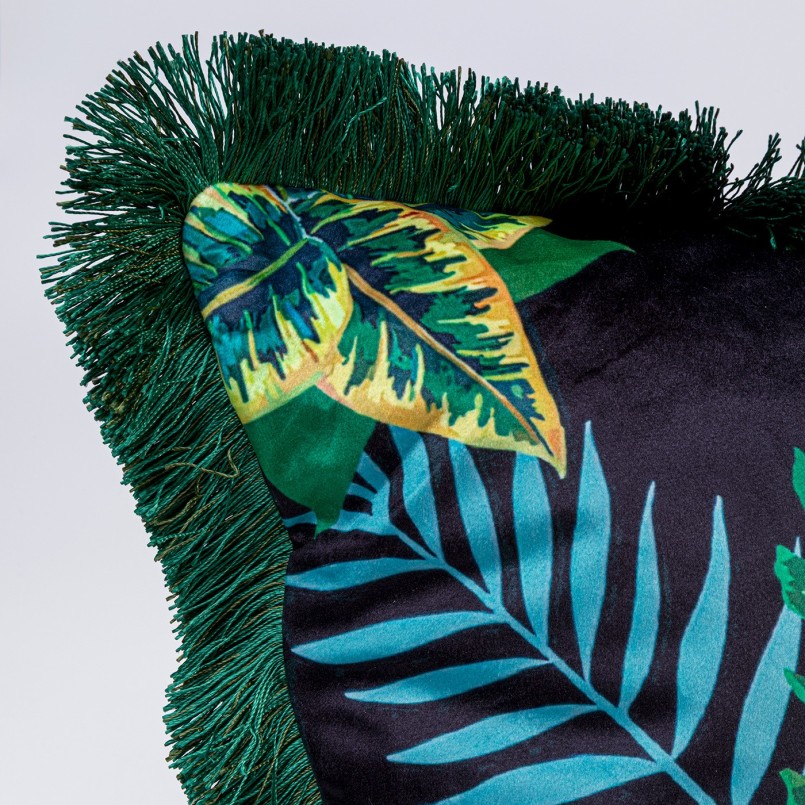 Coussin perroquet et toucan en velours - Jungle - Kare Design