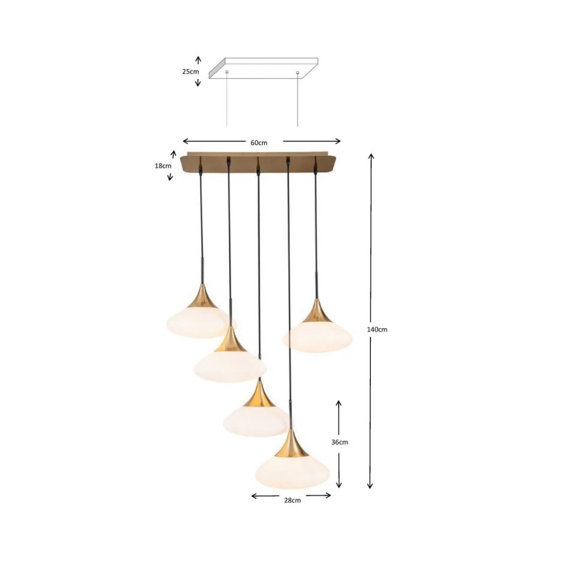Hanglamp Gocce 70cm Kare Design