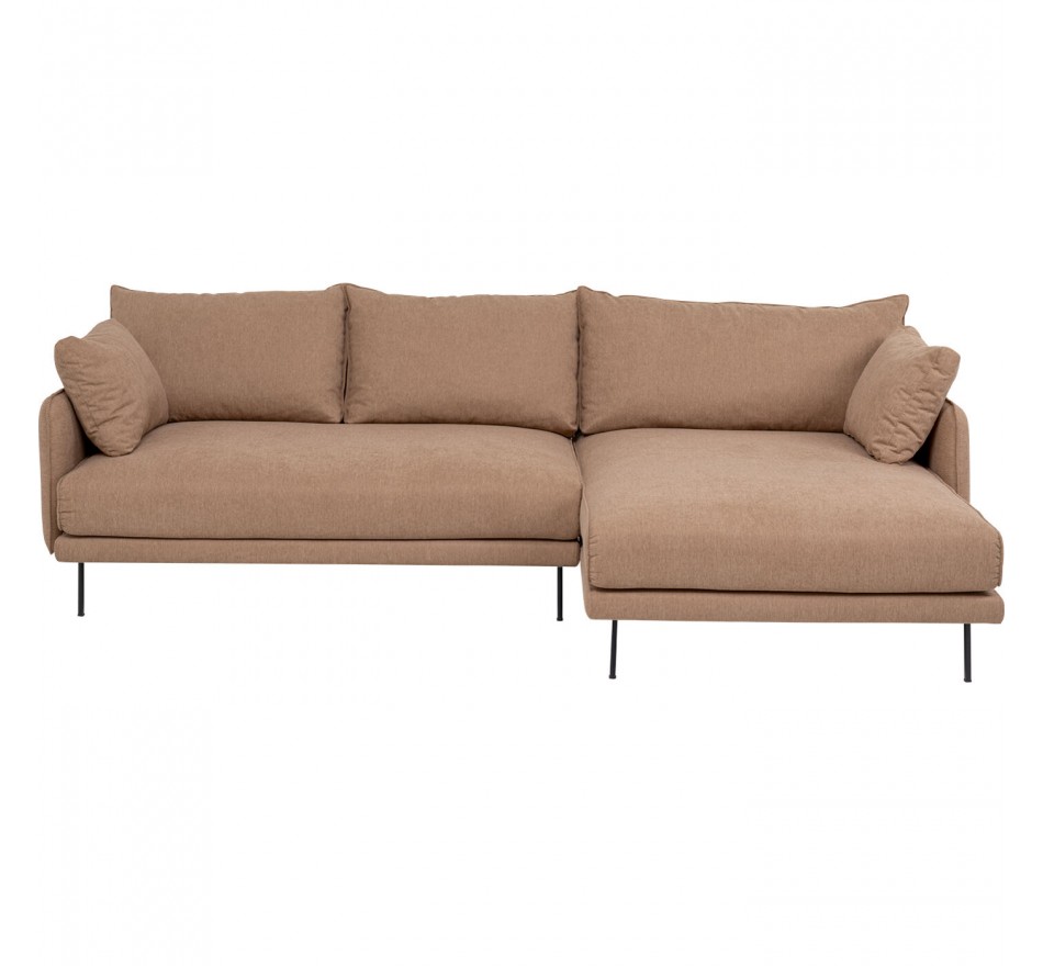 Corner Sofa Edna right light brown Kare Design