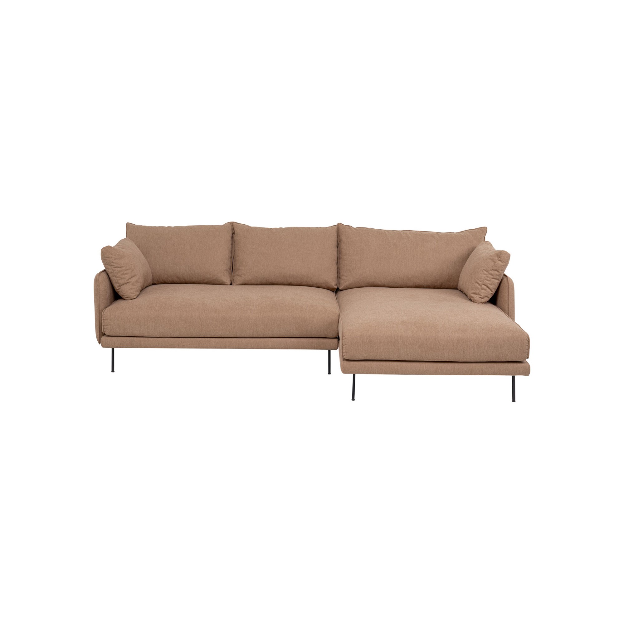 Canapé angle Edna marron claire droit 270cm