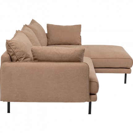 Corner Sofa Edna right light brown Kare Design