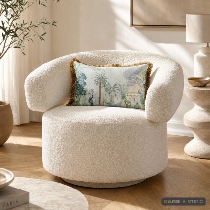 Fauteuil pivotant Maye crème Kare Design