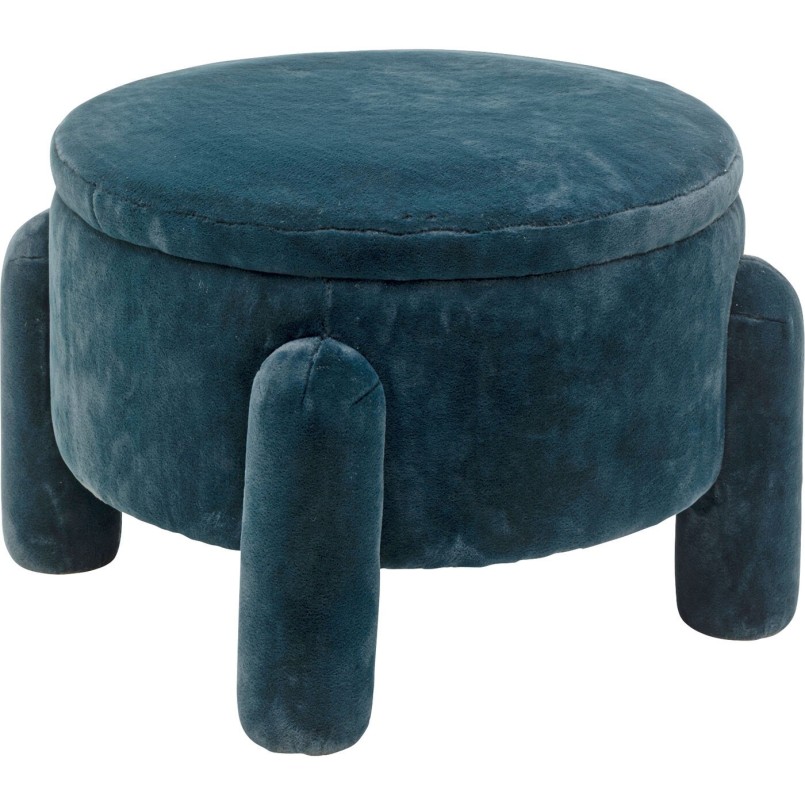 Tabouret coffre bleu Ø54cm