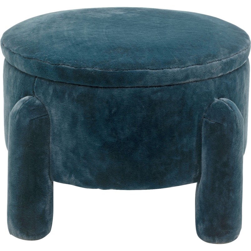 Tabouret coffre bleu Ø54cm
